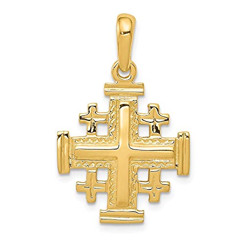 14ct colgantes de cruces de Jerusalén - mide 20 x 18 mm - JewelryWeb