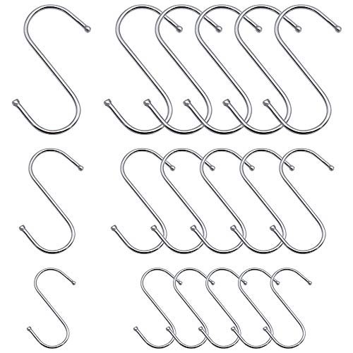 18 Piezas S Ganchos para Colgar en Forma de S de Acero Inoxidable Grande Medio Pequeño Utilizado Para Cocina Dormitorio Oficina Jardín Vacaciones - Longitude 12cm 9cm 6.5cm 18 Piezas S Ganchos para Colgar en Forma de S de Acero Inoxidable Grande Medio Pequeño Utilizado Para Cocina Dormitorio Oficina Jardín Vacaciones - Longitude 12cm 9cm 6.5cm