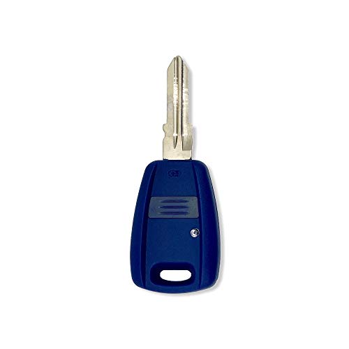 1neiSmartech Carcasa para llave con mando a distancia de 1 botón, compatible con coche Punto 2° Serie Doblò Stilo Bravo Brava Marea Idea 500 600, carcasa color azul y hoja de punta GT15