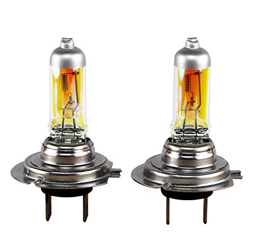 2 bombillas halógenas Aqua Vision H7 55 W PX26d 12 V para coche, 3000 K, amarillo/amarillo, luz de cruce, luz de carretera, faros antiniebla, luz adicional, faros antiniebla