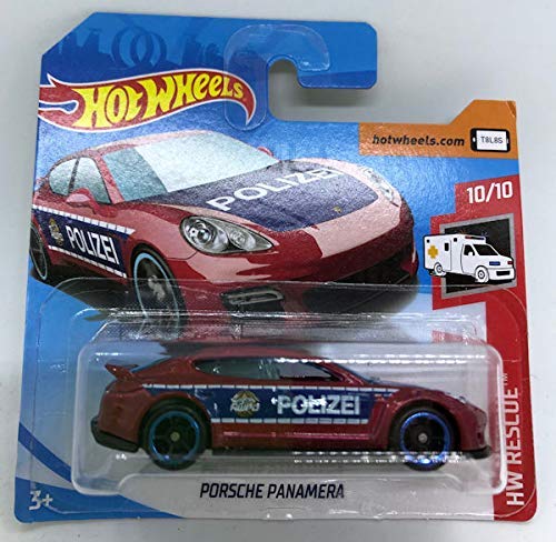 2019 Hot Wheels Porsche Panamera Red Police Polizei 10/10 HW Rescue 100/250 (Short Card)