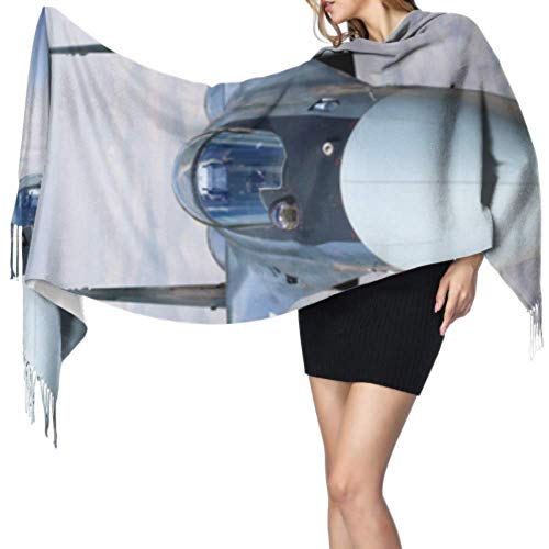 27"x77 Abrigo de mantón para niñas Aviones de combate Aviones de mujer Bufanda Estampado Mantón Abrigo Elegante y cálida manta