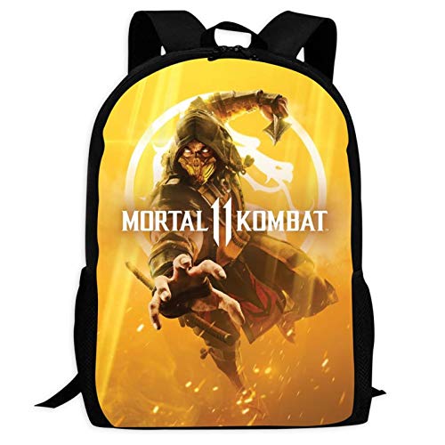 436 Mor-tal Kom-bat - Mochila 3D para niños y niñas, diseño de mochila escolar