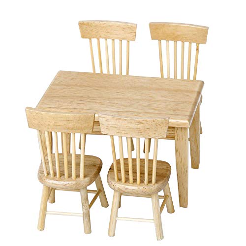 5 Piezas Conjunto de Muebles para Casa de Muñecas - Casa de Muñecas DIY Juego de Madera Muebles de Casa de Muñecas 1 : 12 Mini Silla Modelo de Mesa Comedor Cuadrado Juguete 5 Piezas Conjunto de Muebles para Casa de Muñecas - Casa de Muñecas DIY Juego de Madera Muebles de Casa de Muñecas 1 : 12 Mini Silla Modelo de Mesa Comedor Cuadrado Juguete