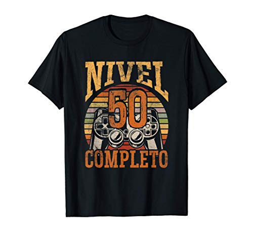 50 Cumpleaños Regalo Hombre Gamer Nivel 50 Completo Hombres Camiseta