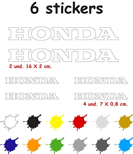 6 X Pegatina Vinilo Adhesivo Troquelado 7 Años Compatible con Honda (Blanco)