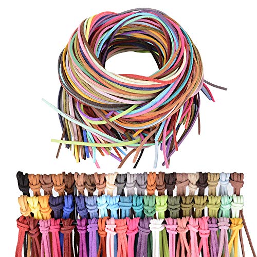 60pcs 60metros 3mm Cuerda Cuero Cordón Pulsera Plana 60 Colores Hilo Cuero Collar Colgante Manualidades Fabricación de Bisutería Abalorios Artesanía 60pcs 60metros 3mm Cuerda Cuero Cordón Pulsera Plana 60 Colores Hilo Cuero Collar Colgante Manualidades Fabricación de Bisutería Abalorios Artesanía
