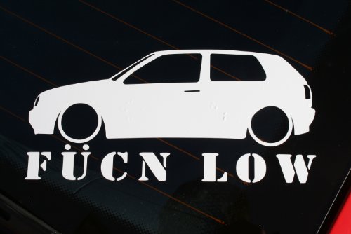 Adhesivo para coche con texto "Fucn Low", para Volkswagen MK3, VR6, Gti.