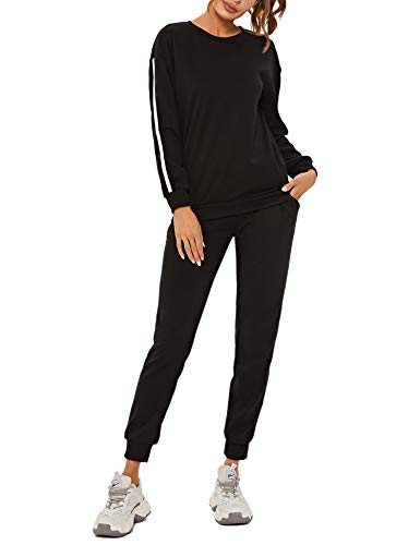 Akalnny Mujer 2 Piezas Chándales Cremallera Casuales Conjunto de Top Sexy de Manga Larga y Pantalón de Banda elástica Yoga Ropa Deportiva para otoño Invierno