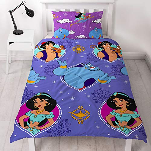 Aladdin - Funda de edredón y Almohada para Cama Individual, Multicolor