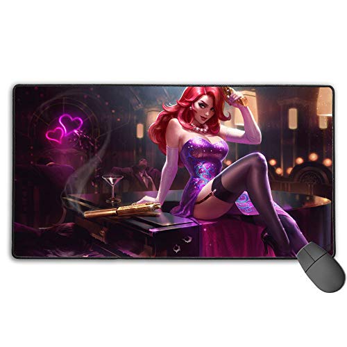 Alfombrilla de ratón para videojuegos para secretaría de League Legends Missfortune, almohadillas de goma antideslizante, base de goma de 40 cm x 75 cm Alfombrilla de ratón para videojuegos para secretaría de League Legends Missfortune, almohadillas de goma antideslizante, base de goma de 40 cm x 75 cm