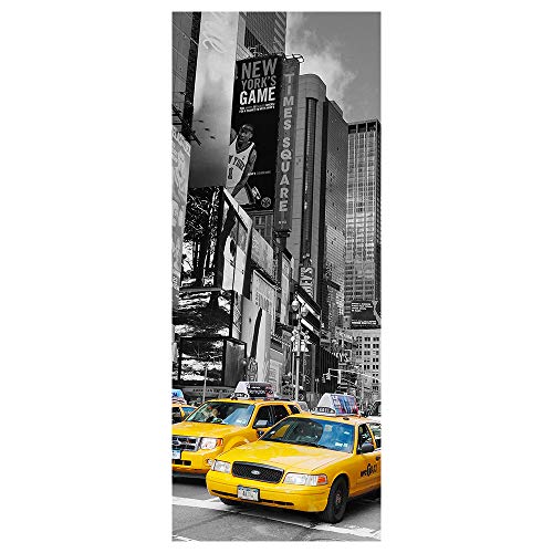 Ambiance Adhesivo de la Puerta Taxi de Nueva York Pelar y Pegar - 204 x 83cm