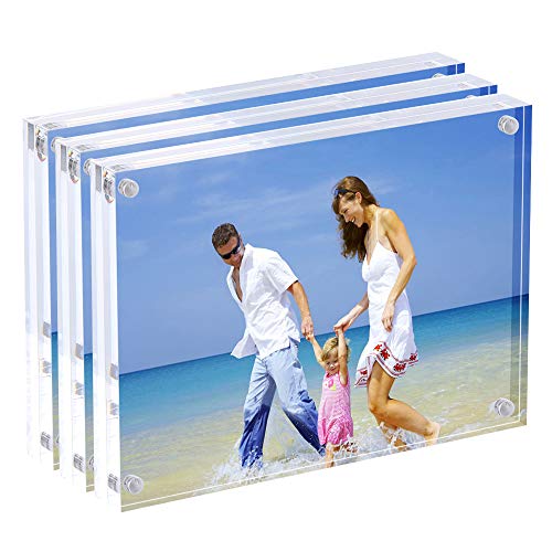 AMEITECH 13x18cm Marco de Fotos Acrílico, Cierre Magnético Marcos de Fotos, 10 + 10 mm de Grosor Soporte en Escritorio o Mesa, Transparente - Paquete de 3 AMEITECH 13x18cm Marco de Fotos Acrílico, Cierre Magnético Marcos de Fotos, 10 + 10 mm de Grosor Soporte en Escritorio o Mesa, Transparente - Paquete de 3
