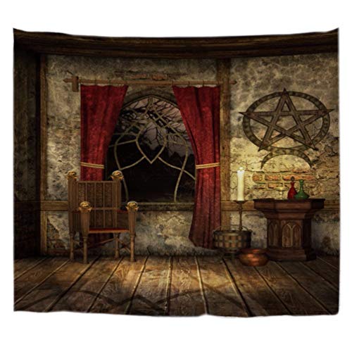A.Monamour Tapices Vintage Antiguo Gótico Medieval Casa Pentagrama Símbolo Decoraciones Habitación Mística Tapicería De La Pared Tapices De La Pared Cortinas Manteles De La Mesa Cubre 180x230cm A.Monamour Tapices Vintage Antiguo Gótico Medieval Casa Pentagrama Símbolo Decoraciones Habitación Mística Tapicería De La Pared Tapices De La Pared Cortinas Manteles De La Mesa Cubre 180x230cm