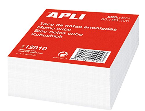 APLI 12910 - Taco de notas encoladas (80 x 80) 500 hojas