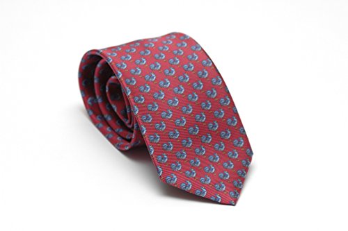 Armeria Meschieri corbata,seda pura, made in Italy,hecho a mano, roja con gallos