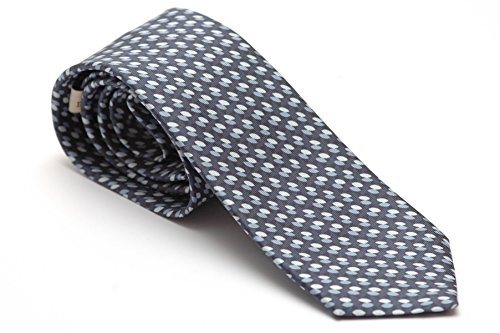Armeria Meschieri corbata,seda pura, made in Italy,hecho a mano,blu con dibujitos