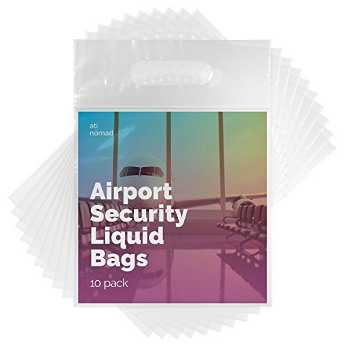 Ati Nomad - Bolsas de aseo para equipaje de mano (apta para la seguridad en el aeropuerto) (10 unidades) Ati Nomad - Bolsas de aseo para equipaje de mano (apta para la seguridad en el aeropuerto) (10 unidades)