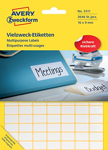 Avery Multipurpose Labels, White 16 x 9 2646pieza(s) - Etiqueta autoadhesiva (White 16 x 9, 16 x 9, 2646 pieza(s)) Avery Multipurpose Labels, White 16 x 9 2646pieza(s) - Etiqueta autoadhesiva (White 16 x 9, 16 x 9, 2646 pieza(s))