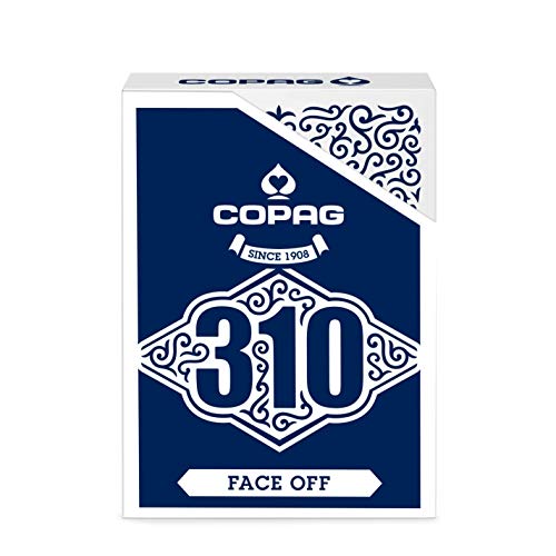 Baraja de Cartas Copag 310 Face Off Blue Slimline - Baraja con Caras Blancas y Dorso Azul Baraja de Cartas Copag 310 Face Off Blue Slimline - Baraja con Caras Blancas y Dorso Azul