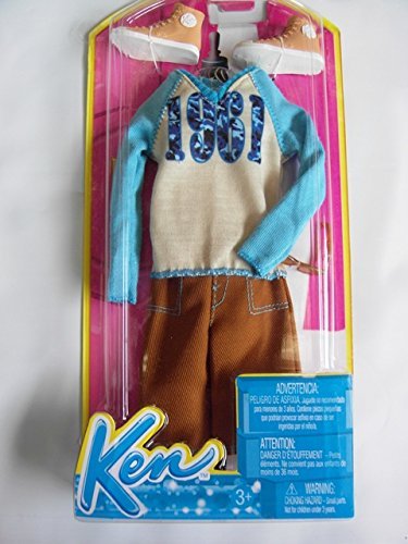 Barbie bcn66, Ken Mode Ropa Set, Cooler Sweater, marrón, pantalón Corto de Deporte Guantes y Gafas (EAN 9009588019764)