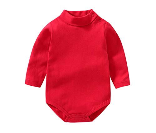 Bebé niño niña Camisa de Manga Larga Mono Cuello Alto Mameluco Ropa de Invierno niño otoño Pijama Capa Superior (Rojo, 18-24 Months) Bebé niño niña Camisa de Manga Larga Mono Cuello Alto Mameluco Ropa de Invierno niño otoño Pijama Capa Superior (Rojo, 18-24 Months)