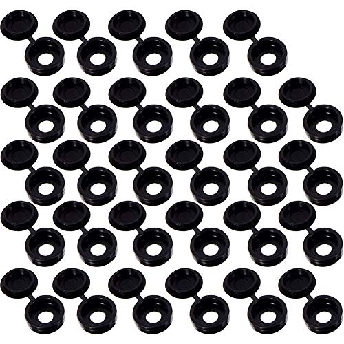BETOY Tapa de plástico para Tornillos 100pcs Cubierta de Tornillo de Suitable for Furniture Cabinets, 12.5mm (0.5 Inch) Diameter -Negro