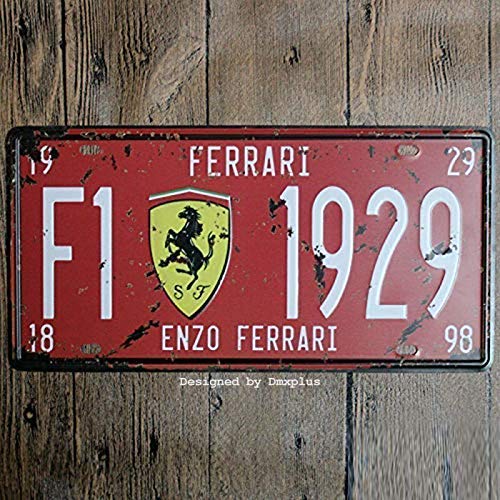 Bidesign Placa de metal de 15,2 x 30,5 cm para coche Enzo Ferrari, bar, pub, cafetería, decoración del hogar, póster retro, 30 x 15 cm
