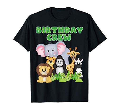 Birthday Crew Zoo Safari Jungle Animals Birthday Party Camiseta