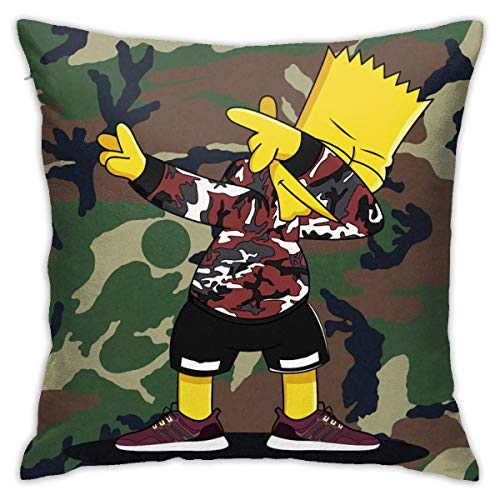 BLACKbiubiubiu Fundas de almohada decorativas de anime Simpsons, 45 x 45 cm
