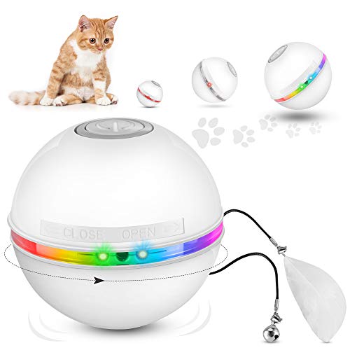 Bola De Gato Juguetes para Gatos Interactivos, Pelotas De Juguete para Gatos, Eléctrica Interactivo Pelotas para Gatos con Luz LED, Juguetes Cat Chase, 360 Grados Automática Giratoria, Carga USB Bola De Gato Juguetes para Gatos Interactivos, Pelotas De Juguete para Gatos, Eléctrica Interactivo Pelotas para Gatos con Luz LED, Juguetes Cat Chase, 360 Grados Automática Giratoria, Carga USB