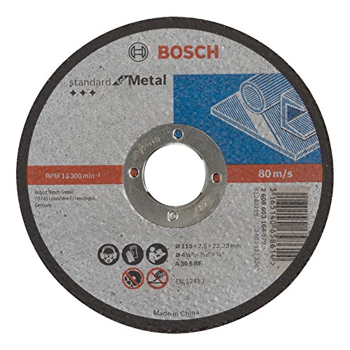 Bosch 2 608 603 164 - Disco de corte recto Standard for Metal - A 30 S BF, 115 mm, 22,23 mm, 2,5 mm (pack de 1)