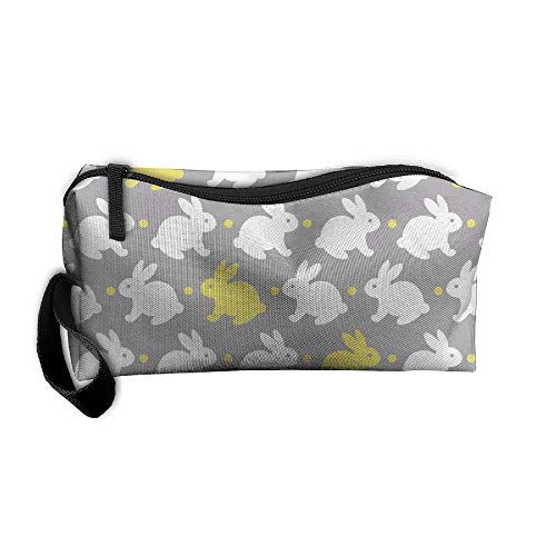 Bowknot blanco amarillo conejos - Impresión portátil bolsa de recepción bolsa de costura, cartucho, bolsa de cosméticos, bolsa de tela Oxford
