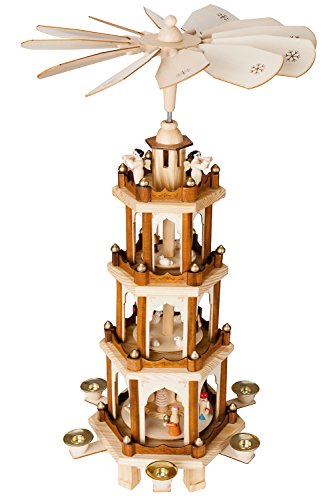 BRUBAKER Pirámide de Navidad Pirámide de Madera - Naturaleza - 4 Niveles - 60 Cm de Altura - Figuras Pintadas a Mano BRUBAKER Pirámide de Navidad Pirámide de Madera - Naturaleza - 4 Niveles - 60 Cm de Altura - Figuras Pintadas a Mano