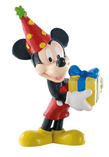 Bullyland Y15338. Figura Pvc. Disney. Mickey Mouse de Fiesta con Regalo. 7 cm