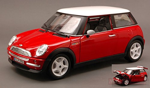Burago BU12034 New Mini Cooper Red W/White Roof 1:18 MODELLINO Die Cast Model Compatible con