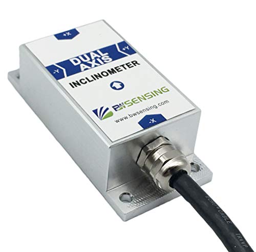 Bwsensing Sensor de inclinación BWK220 Inclinómetro de doble eje con resolución de 0.02 grados y salida analógica de voltaje de precisión de 0.2 grados