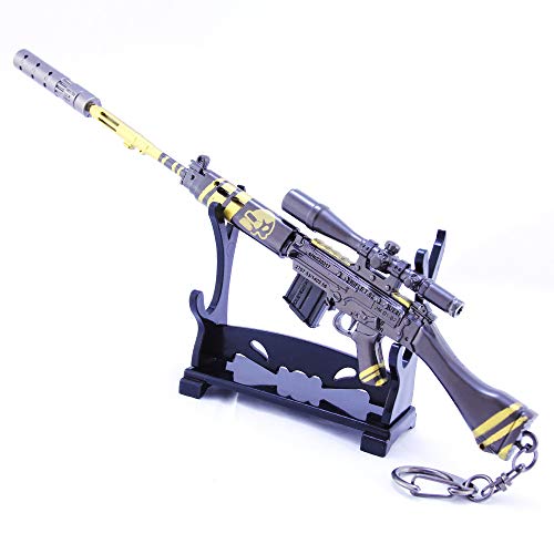 BYWL 1/6 Metal SLR Rifle Pistola de Fusil de Aleación Arma de Acción Figura Artes Llavero de Regalo Modelo de Juguete Prop Decoración Colgante
