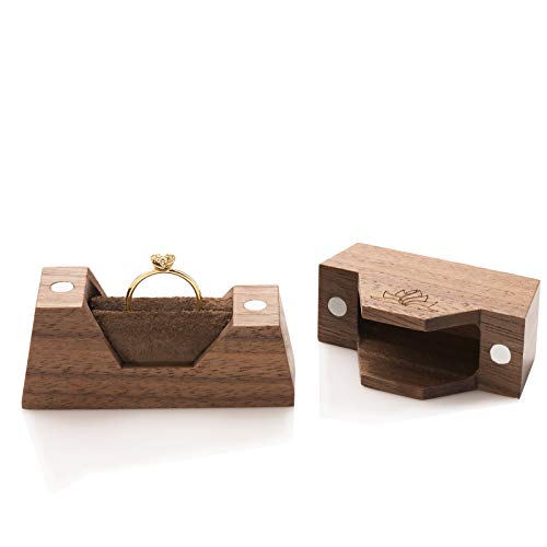 caja de madera para el anillo de compromiso | caja pequeña de anillos hecha a mano