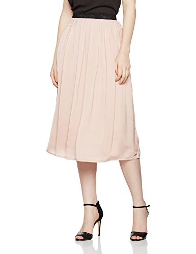 Calvin Klein Jeans Kanya Logo Elastic WB Midi Skirt Falda, Rosa (Mellow Rose 690), (Talla del Fabricante: Medium) para Mujer