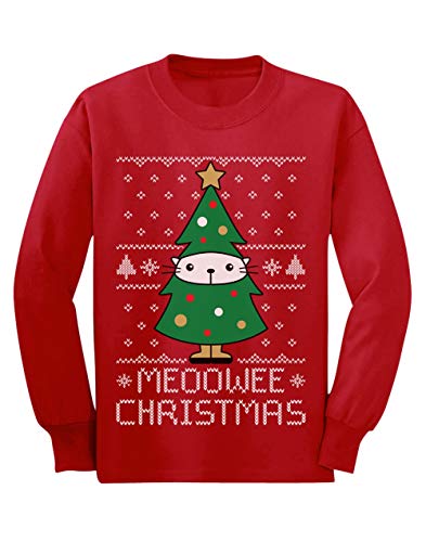 Camiseta de Manga Larga para niños - - Meoowee Christmas - Jersey Feo de Navidad 3/4 Años 104cm Rojo