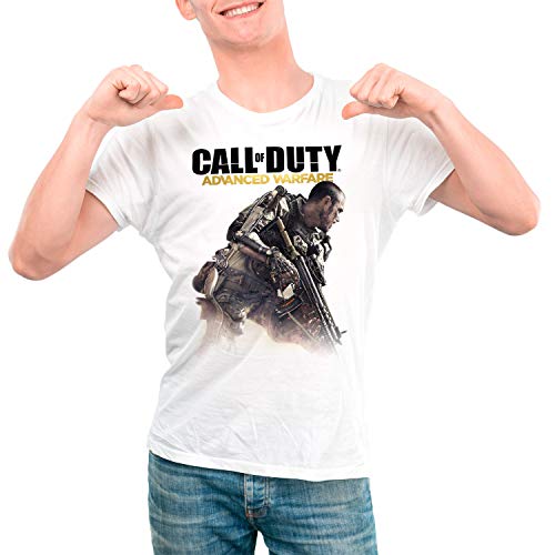 Camiseta Hombre Videojuego Call of Duty, Advanced Warfare (Blanco, XL)