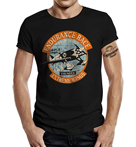 Camiseta para Airborne Racing US Airforce Fans: Extreme Wings Negro L