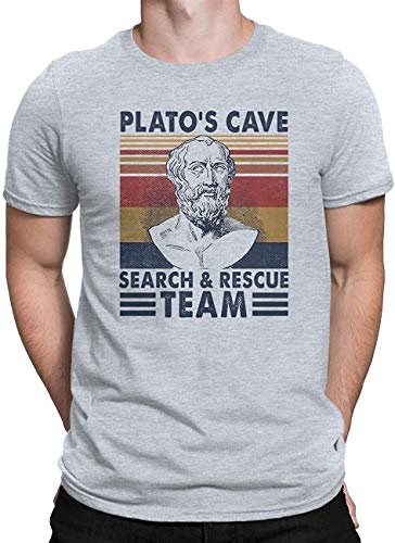 Camisetas vintage - Camiseta de equipo de búsqueda y rescate de la cueva de Platón - cuello redondo manga corta regalos