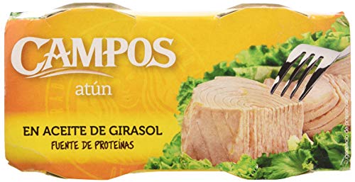 Campos, Conserva de atún en aceite de girasol - pack de 2 latas de 80 gr.