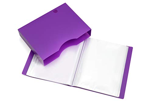 Carpeta de presentación A4 - Carpeta portafolio con fundas de plástico, con 150 fundas y 300 páginas - Carpeta de bolsillo de poliéster por Arpan, púrpura