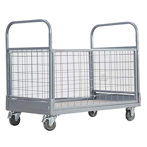 Carro de Servicio Carro Utilitario de Vagón Plano Plegable con Plataforma de Acero y Valla Extraíble, 440 Libras de Capacidad, 33"Alto X 38" Largo X 20"Ancho, Gris Carro de Servicio Carro Utilitario de Vagón Plano Plegable con Plataforma de Acero y Valla Extraíble, 440 Libras de Capacidad, 33"Alto X 38" Largo X 20"Ancho, Gris