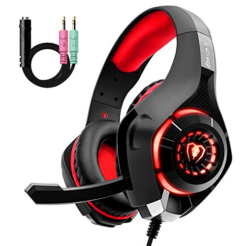 Cascos PS4, Auriculares Gaming Premium Stereo con Microfono para PS4 PC Xbox One, Cascos con Bass Surround Cancelacion ruido, Diadema Acolchada y Ajustable, Microfono Unidireccional ( con Adaptador) Cascos PS4, Auriculares Gaming Premium Stereo con Microfono para PS4 PC Xbox One, Cascos con Bass Surround Cancelacion ruido, Diadema Acolchada y Ajustable, Microfono Unidireccional ( con Adaptador)