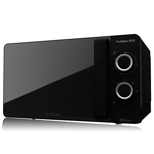 Cecotec ProClean 3030 - Microondas, Capacidad 20L, Revestimiento Ready2Clean, 700 W, 6 Niveles Funcionamiento, Temporizador 30 min, Modo Descongelar, Color Negro Cecotec ProClean 3030 - Microondas, Capacidad 20L, Revestimiento Ready2Clean, 700 W, 6 Niveles Funcionamiento, Temporizador 30 min, Modo Descongelar, Color Negro
