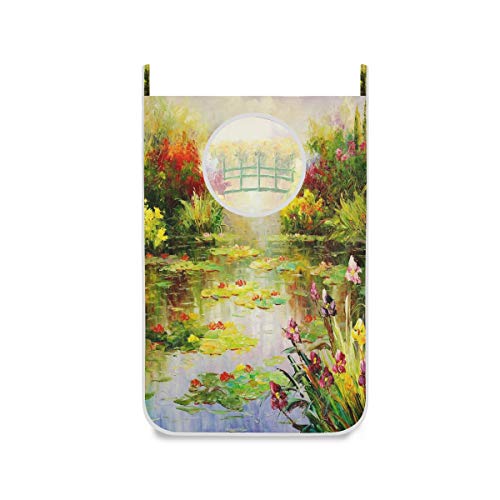 Cesto de la Ropa Cesto de Colores Estanque de Loto Paisaje Bolsa de Tela de Almacenamiento Colgante de Puerta Grande Plegable Cesto de la Ropa Cesto de Colores Estanque de Loto Paisaje Bolsa de Tela de Almacenamiento Colgante de Puerta Grande Plegable